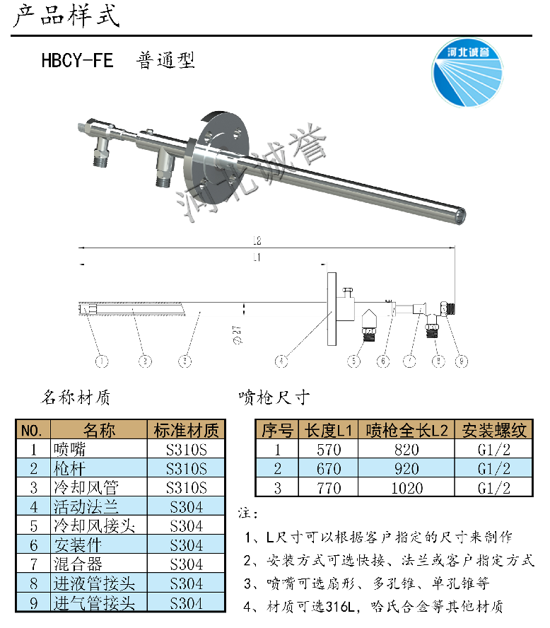 HBCY-FE脫硝噴槍產(chǎn)品樣式